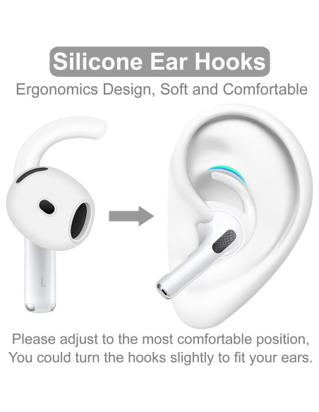 5 Pares de Ganchos Ergonómicos de Silicona IiEXCEL para AirPods 4 - Blanco 5 Pares de Ganchos Ergonómicos de Silicona IiEXCEL para AirPods 4 - Blanco