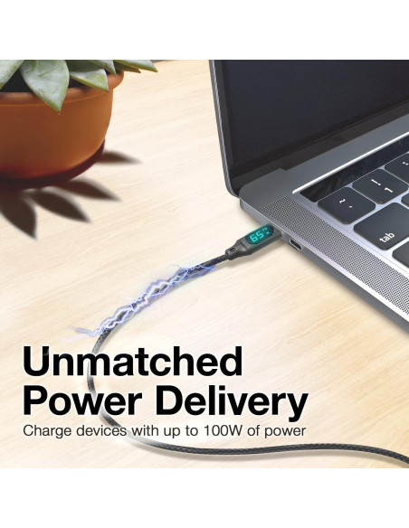 Cable PowerDisplay PD BoxWave 1.83m USB-C a USB-C 100W Cable PowerDisplay PD BoxWave 1.83m USB-C a USB-C 100W
