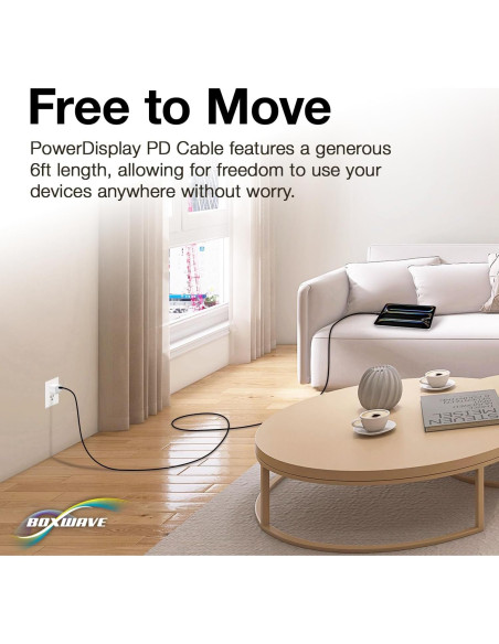Cable PowerDisplay PD BoxWave 1.83m USB-C a USB-C 100W Cable PowerDisplay PD BoxWave 1.83m USB-C a USB-C 100W