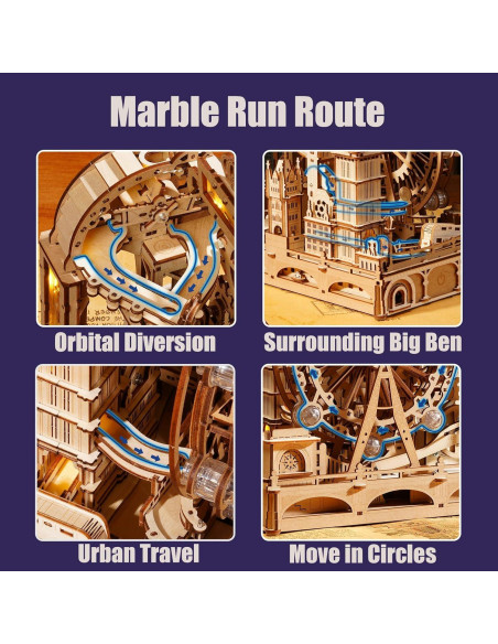 Rompecabezas 3D ROKR Marble Run Londres con LED - 431 Piezas Rompecabezas 3D ROKR Marble Run Londres con LED - 431 Piezas