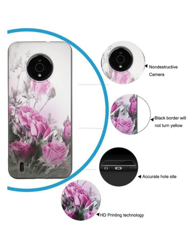 Funda TPU Rosa + 2 Protectores Vidrio Templado Nokia C200