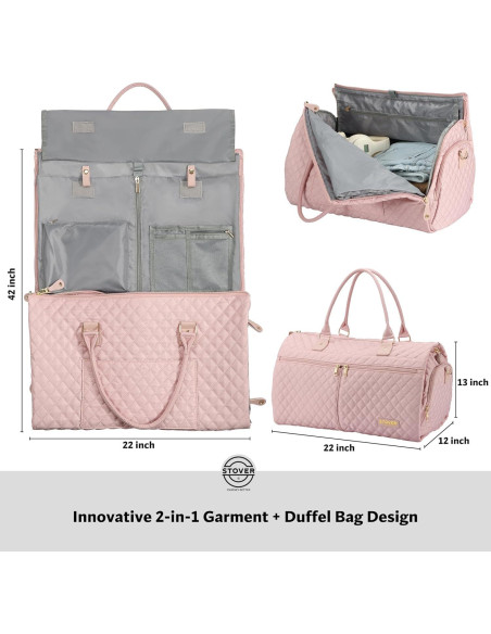 Bolsa de Viaje Convertible STOVER para Ropa - Rosa 2 en 1 Bolsa de Viaje Convertible STOVER para Ropa - Rosa 2 en 1