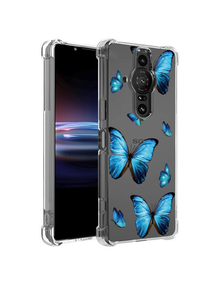 Funda Bumper TPU Sony Xperia Pro-I 5G Mariposa Azul Funda Bumper TPU Sony Xperia Pro-I 5G Mariposa Azul