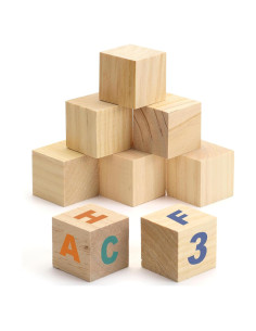 8 Cubos de Madera Sin Terminar PONGJA 5x5x5 cm para Manualidades