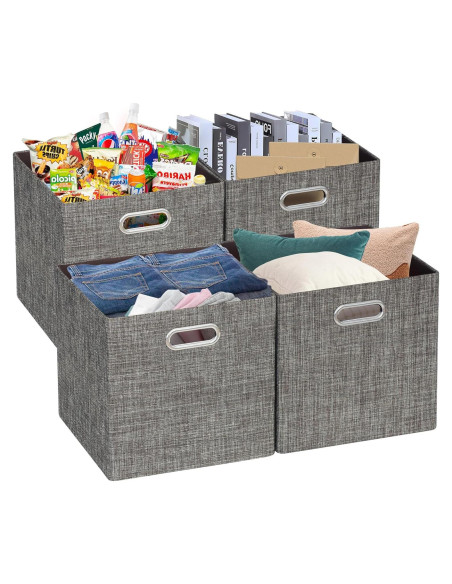 Cesta de Almacenamiento Plegable Posprica 33x33cm 4pcs Marrón Cesta de Almacenamiento Plegable Posprica 33x33cm 4pcs Marrón