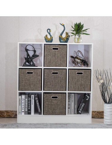 Cesta de Almacenamiento Plegable Posprica 33x33cm 4pcs Marrón