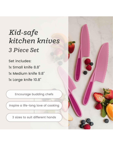 Juego de 3 cuchillos seguros StarPack Kids - Cuchillos para cocinar
