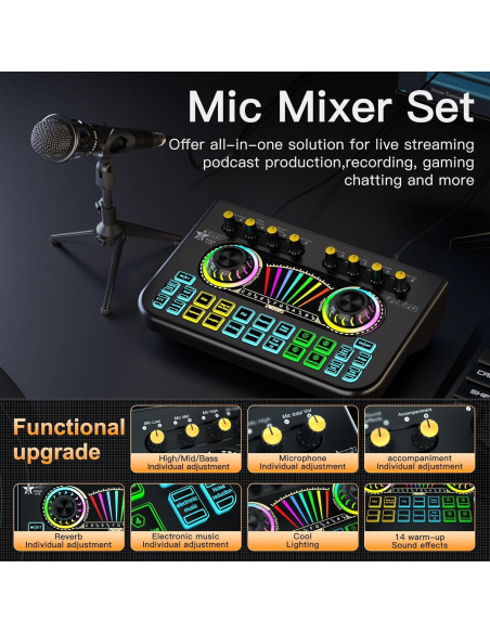 Kit de Podcast X3 E300 - Mezclador de Audio y Micrófono Kit de Podcast X3 E300 - Mezclador de Audio y Micrófono