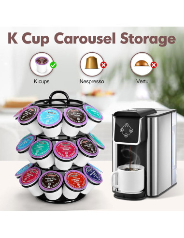 Soporte para cápsulas de café ROWISE 27 K Cups 3 niveles negro