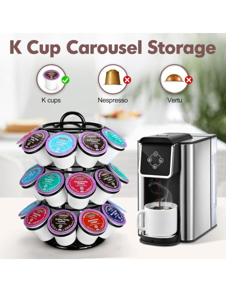 Soporte para cápsulas de café ROWISE 27 K Cups 3 niveles negro Soporte para cápsulas de café ROWISE 27 K Cups 3 niveles negro