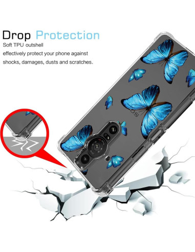 Funda Bumper TPU Sony Xperia Pro-I 5G Mariposa Azul