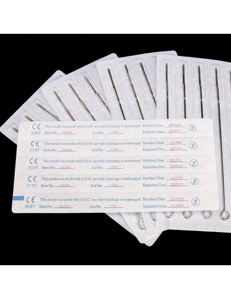 50 Agujas de Tatuaje Desechables HiTreasure 14RL Acero Inoxidable 50 Agujas de Tatuaje Desechables HiTreasure 14RL Acero Inoxidable