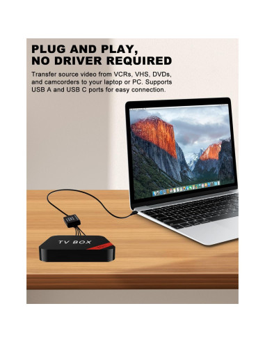 Convertidor de VHS a Digital Oassuose USB-A/USB-C 1080P