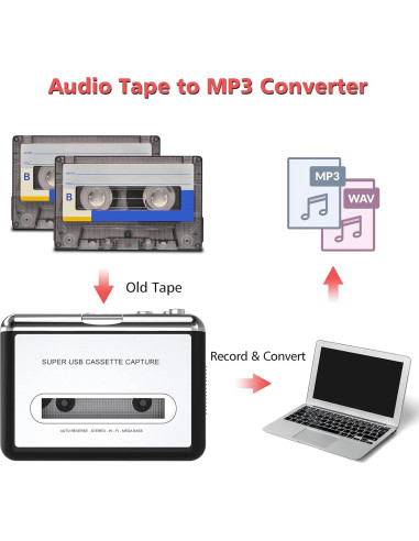 Reproductor de Casete Mersoco BR602S Plata - Convierte a MP3