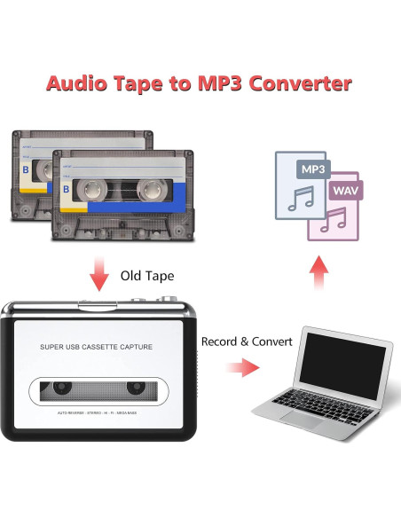 Reproductor de Casete Mersoco BR602S Plata - Convierte a MP3 Reproductor de Casete Mersoco BR602S Plata - Convierte a MP3