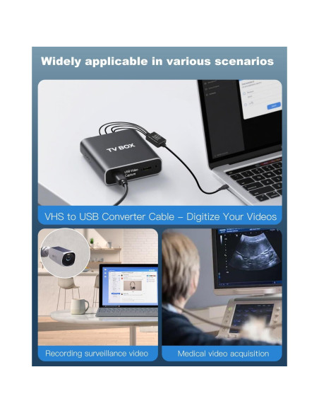 Convertidor de VHS a Digital Oassuose USB-A/USB-C 1080P Convertidor de VHS a Digital Oassuose USB-A/USB-C 1080P