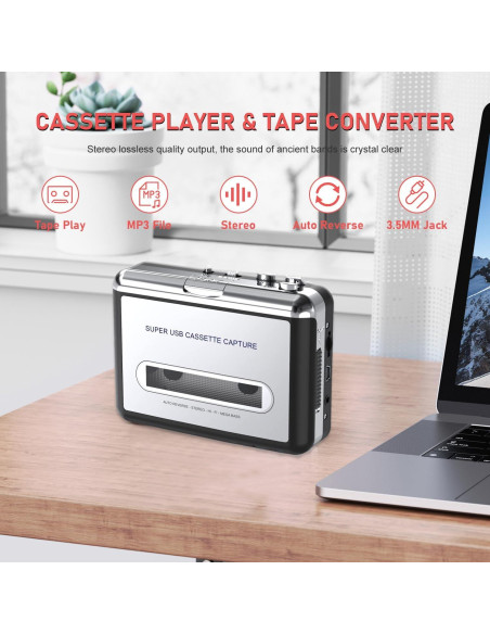 Reproductor de Casete Mersoco BR602S Plata - Convierte a MP3 Reproductor de Casete Mersoco BR602S Plata - Convierte a MP3