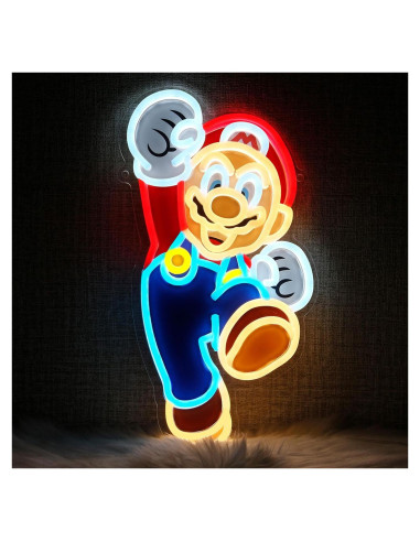 Luz de Neón LED Mario 40x20 cm con Brillo Ajustable
