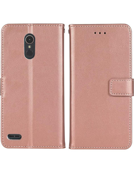 Funda de Cuero PU para LG K30 2018 con Tarjetero Oro Rosa Funda de Cuero PU para LG K30 2018 con Tarjetero Oro Rosa