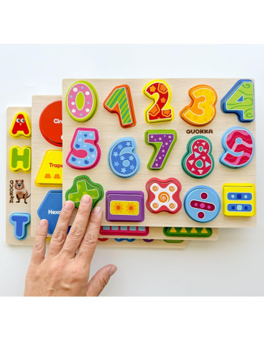 Rompecabezas de Madera QUOKKA Set 3 Piezas para Niños 1-5 Años
