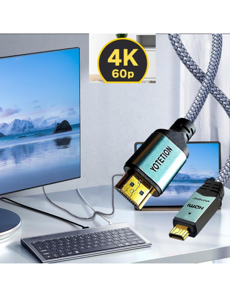 Cable Micro HDMI a HDMI 9.14m LJ 4K Ultra HD 60Hz Compatible Cable Micro HDMI a HDMI 9.14m LJ 4K Ultra HD 60Hz Compatible
