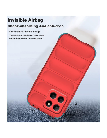 Funda Honor X6 Wousunly Silicona Anti-Fall Roja Ultra Delgada Funda Honor X6 Wousunly Silicona Anti-Fall Roja Ultra Delgada