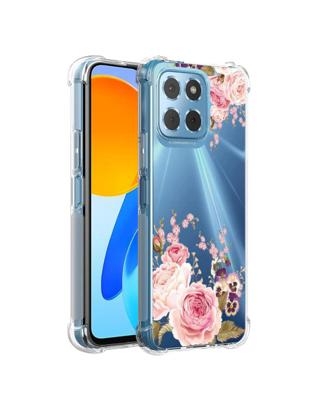 Funda Honor X8 5G / X6 5G / X6 4G Floral Rosa TPU Funda Honor X8 5G / X6 5G / X6 4G Floral Rosa TPU