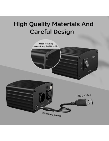 Micrófono de Condensador FIFINE K669C+PM48 XLR 48V Cardioide