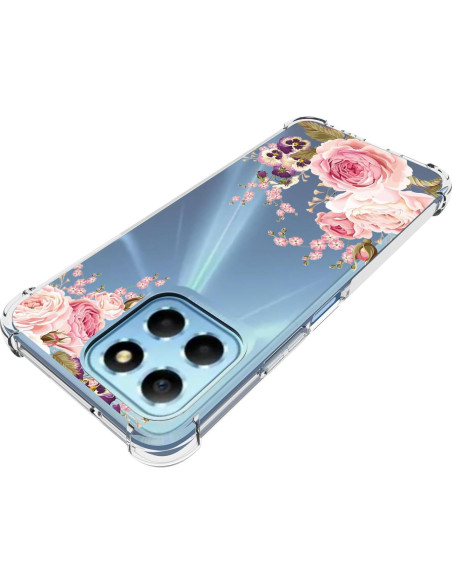 Funda Honor X8 5G / X6 5G / X6 4G Floral Rosa TPU Funda Honor X8 5G / X6 5G / X6 4G Floral Rosa TPU