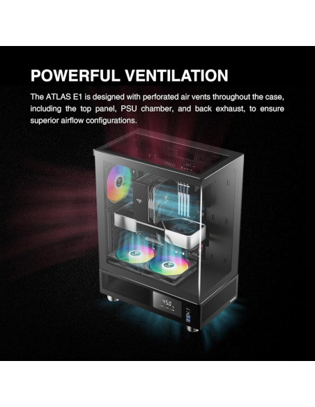 Caja de Computadora GAMDIAS ATLAS E1 Mid Tower ATX con Vidrio Templado y 3 Ventiladores ARGB Caja de Computadora GAMDIAS ATLAS E1 Mid Tower ATX con Vidrio Templado y 3 Ventiladores ARGB
