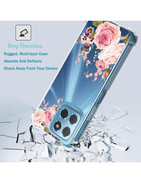 Funda Honor X8 5G / X6 5G / X6 4G Floral Rosa TPU Funda Honor X8 5G / X6 5G / X6 4G Floral Rosa TPU