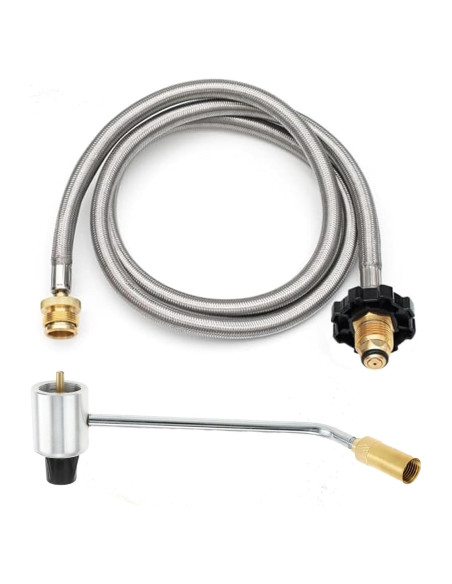 Adaptador de Manguera de Propano MOASKER 5 PIES y Regulador 5430 Adaptador de Manguera de Propano MOASKER 5 PIES y Regulador 5430