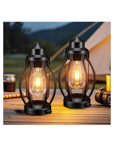 Linternas de Camping Recargables Pearlstar 2Pack Vintage