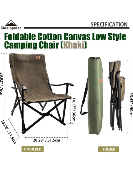 Silla de Camping Plegable Campingmoon F-1003C-K Caqui 100kg Silla de Camping Plegable Campingmoon F-1003C-K Caqui 100kg