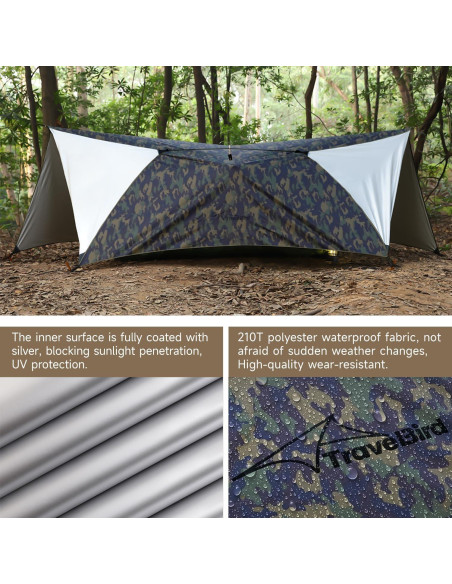 Hamaca de Camping Antimosquitos con Lona Impermeable 289x140 cm Hamaca de Camping Antimosquitos con Lona Impermeable 289x140 cm