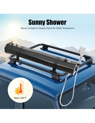 Ducha Exterior Portátil Fufiea 30L Solar Montada en Techo