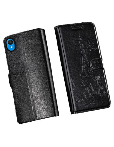 Funda Cartera Plegable Shitomua para Alcatel 1 - Negro Torre