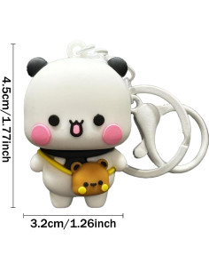 Llavero Kawaii Bubu y Dudu Osos Panda 2 Piezas PVC 2