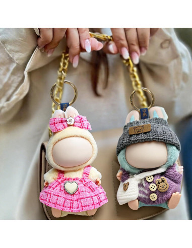 Conjunto de Ropa para Muñeca LABUBU Rosa 17cm - 2 Piezas