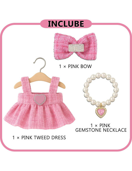 Conjunto de Ropa de Muñeca Rosa Hecho a Mano 17 cm Genovega Conjunto de Ropa de Muñeca Rosa Hecho a Mano 17 cm Genovega