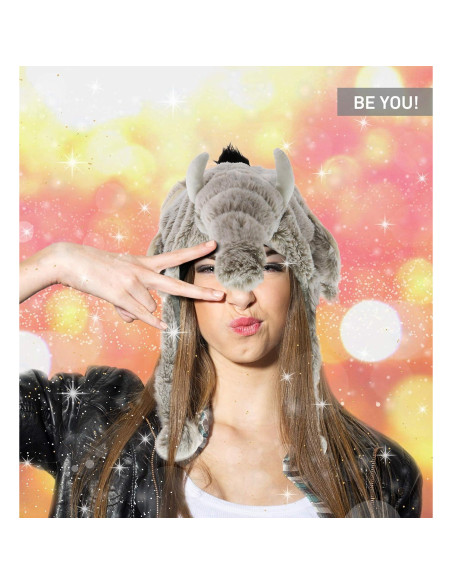 Sombrero de Peluche Elefante Gris DolliBu - Talla Única Sombrero de Peluche Elefante Gris DolliBu - Talla Única