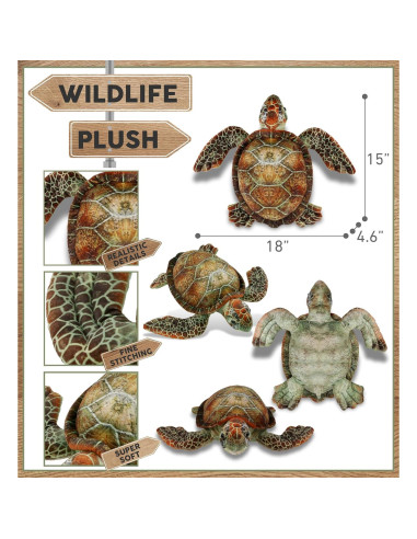 Peluche Tortuga Marina DolliBu 38 cm - Juguete Suave para Niños