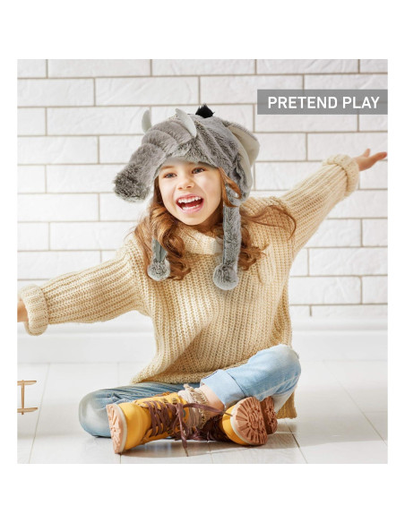 Sombrero de Peluche Elefante Gris DolliBu - Talla Única Sombrero de Peluche Elefante Gris DolliBu - Talla Única