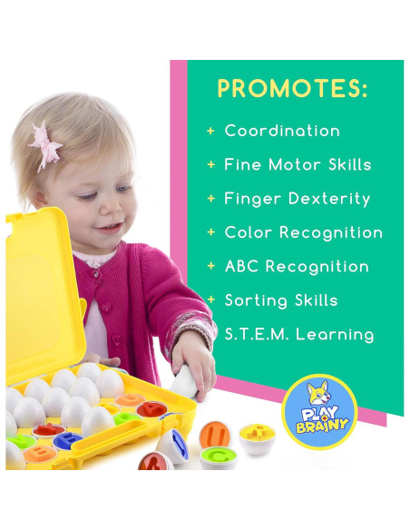 Juego Educativo de Emparejamiento de Huevos Play Brainy - 26 Letras ABC Juego Educativo de Emparejamiento de Huevos Play Brainy - 26 Letras ABC
