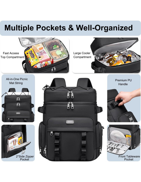 Mochila Enfriadora Aislada Weitars 31L Impermeable a Prueba de Fugas Mochila Enfriadora Aislada Weitars 31L Impermeable a Prueba de Fugas