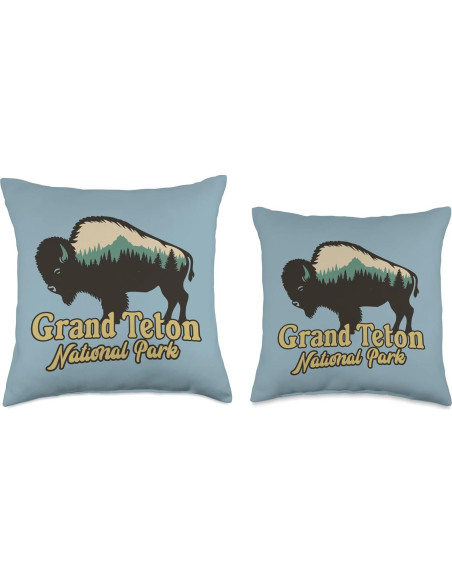 Cojín de lanzamiento 16x16 Parque Nacional Grand Teton Cojín de lanzamiento 16x16 Parque Nacional Grand Teton