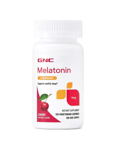 Melatonina 1mg GNC Cereza 120 Pastillas - Sueño Reparador