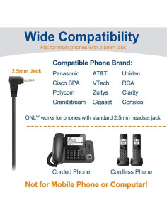 Auricular Wantek 2.5mm con micrófono cancelador de ruido 2