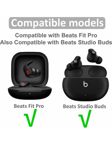 6 Puntas de Silicona Doble Flange para Beats Fit Pro - Negro