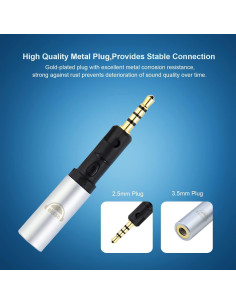 Adaptador de Audio OKCSC 2.5mm a 3.5mm para Auriculares 2